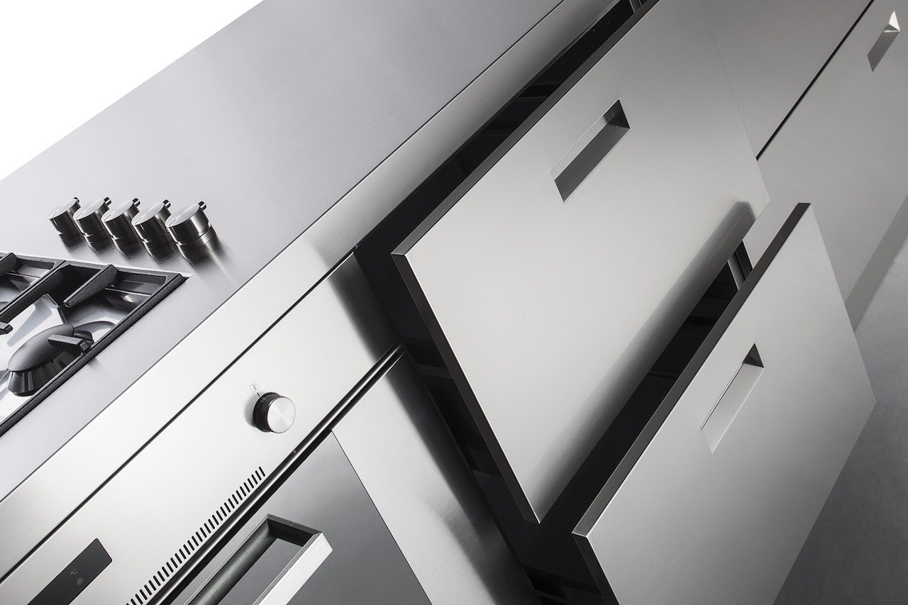 Gps inox blocco cucina a parete
