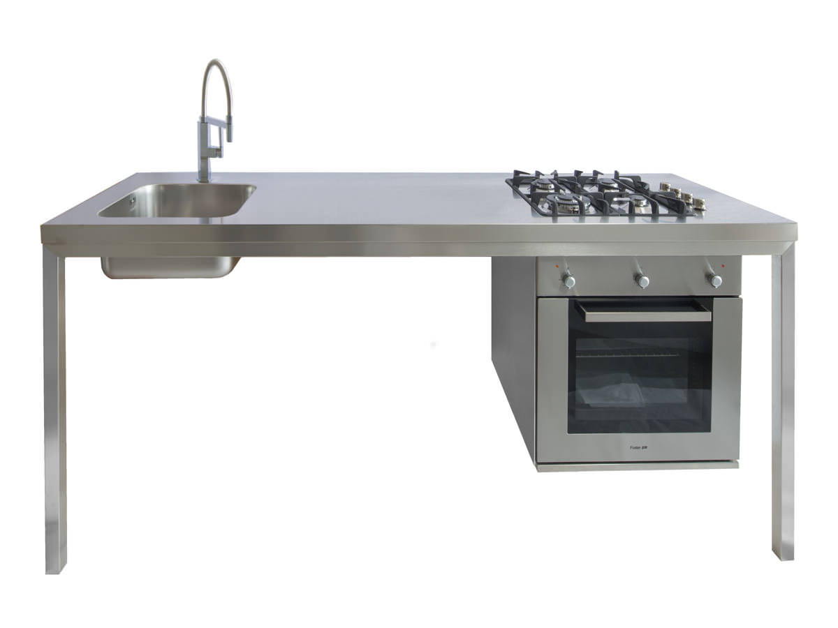 Gps inox blocco cucina a parete