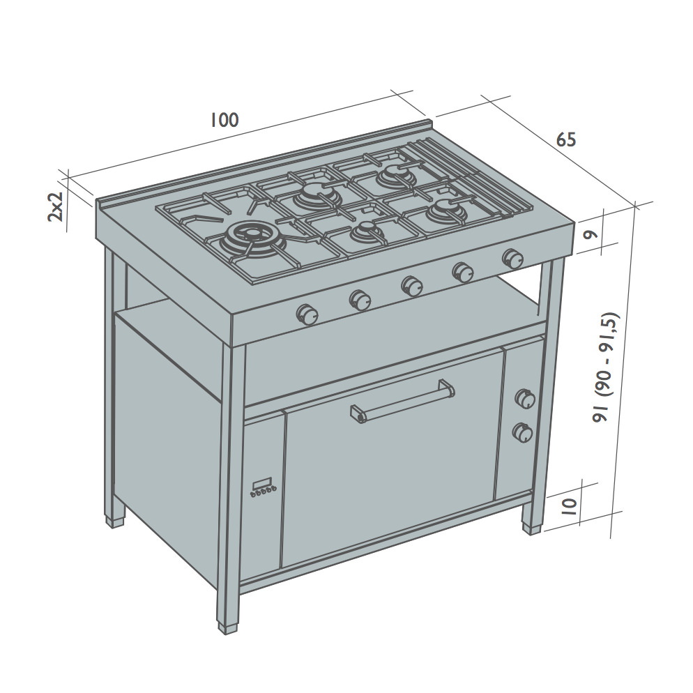 Combinazione Blocco cottura - GPS Inox