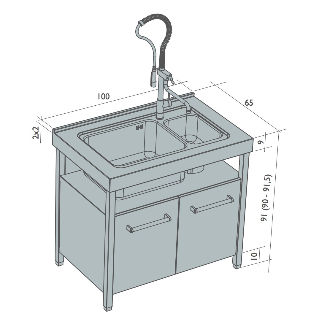 Combinazione blocco lavello - GPS Inox